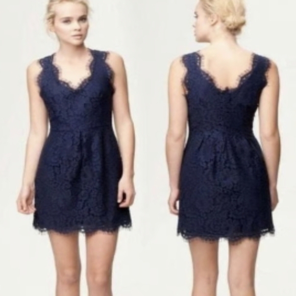 Joie Rori Black and Royal Blue Lace Sleeveless Sheath Dress Size XS - Picture 4 of 8